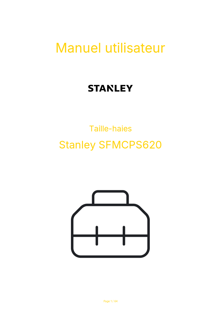 Page n°1 - Manuel utilisateur Stanley SFMCPS620
