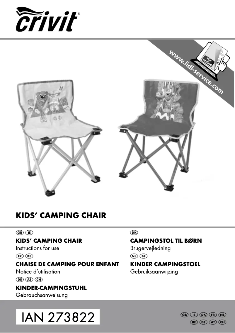 Page 1 de la notice Manuel utilisateur Crivit IAN 273822