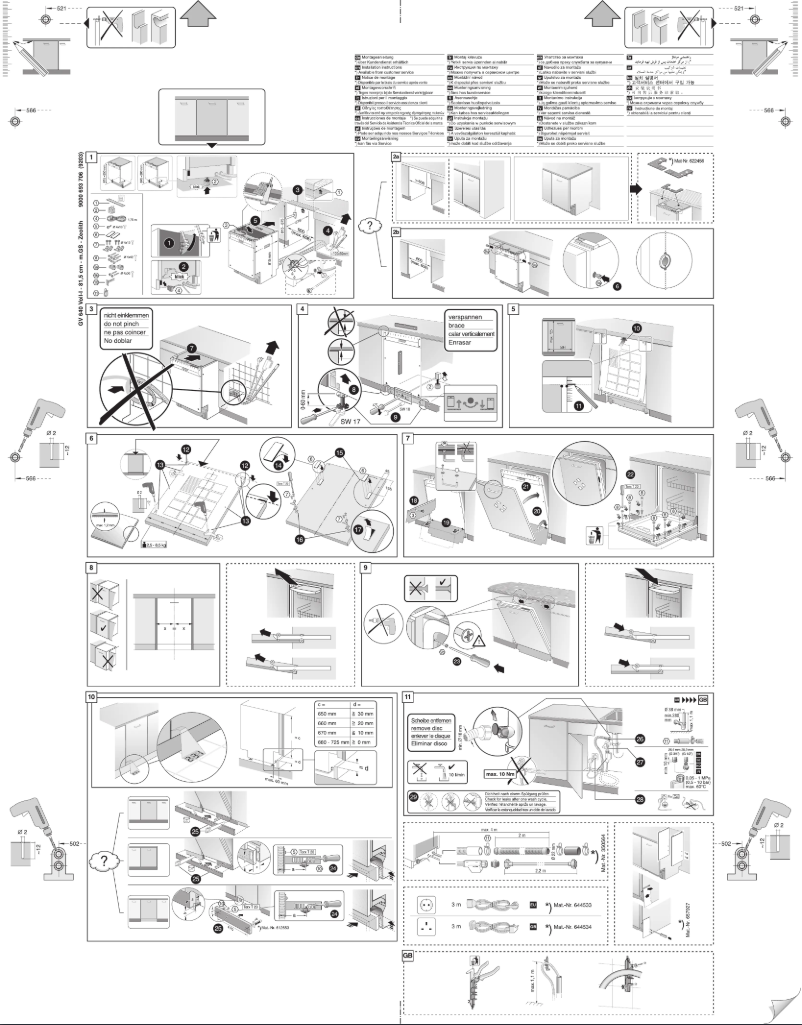 Page 1 de la notice Guide d'installation Bosch SMV69U80EU