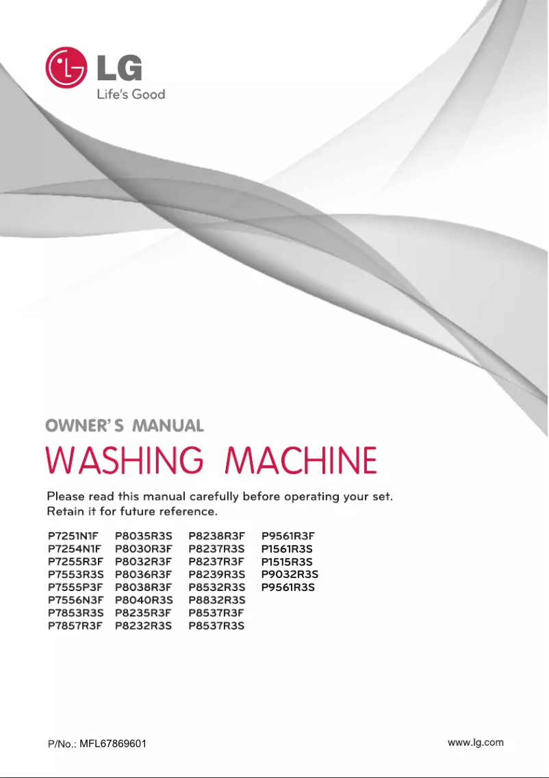 Image de la première page du manuel de l'appareil P9032R3S