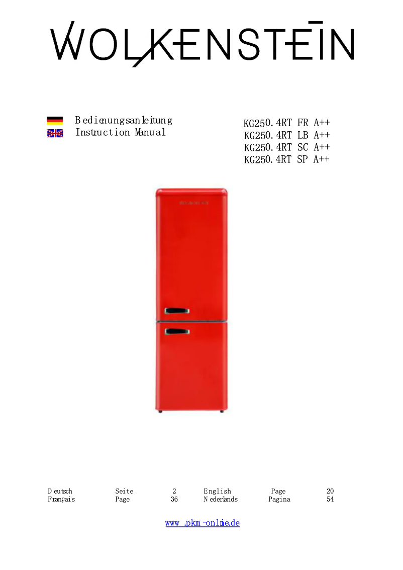 Image de la première page du manuel de l'appareil KG250.4RT B A++