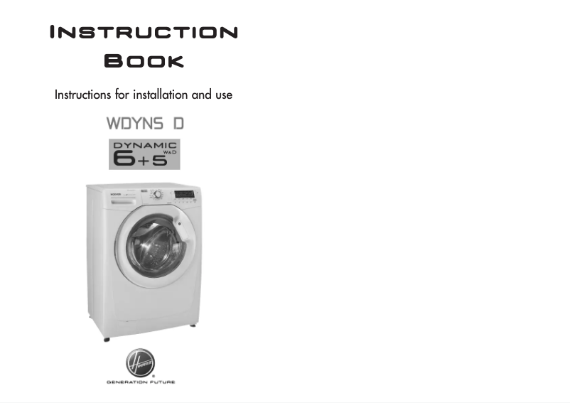 Page n°1 - Manuel utilisateur Hoover WDYNS 654D-80