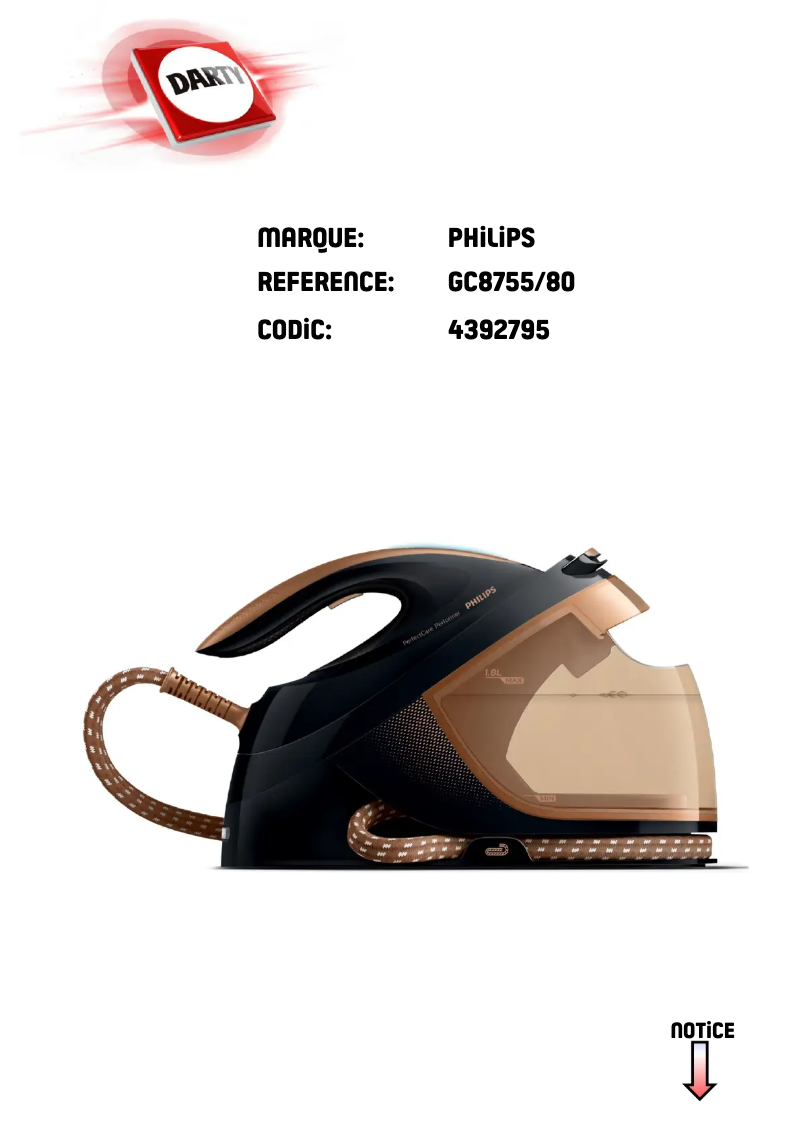 Image de la première page du manuel de l'appareil PerfectCare Performer GC8755