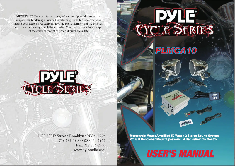 Page 1 de la notice Manuel utilisateur Pyle PLMCA10