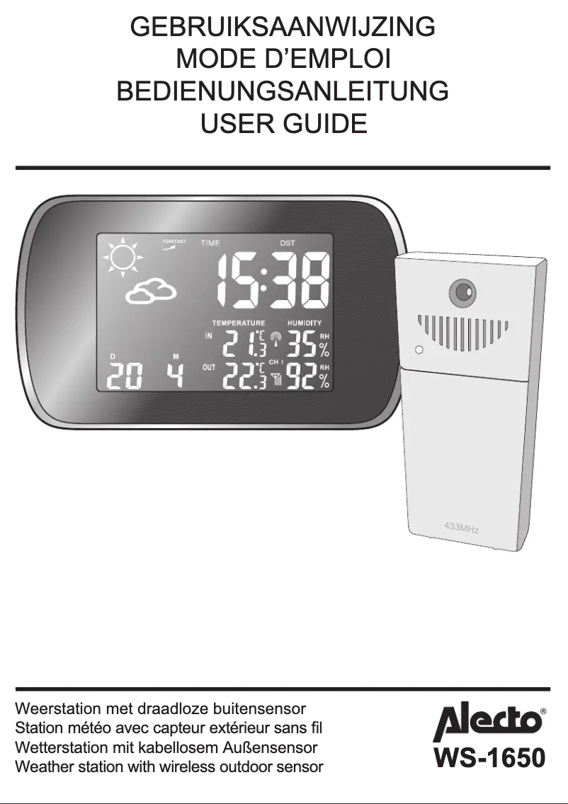 Image de la première page du manuel de l'appareil WS-1650