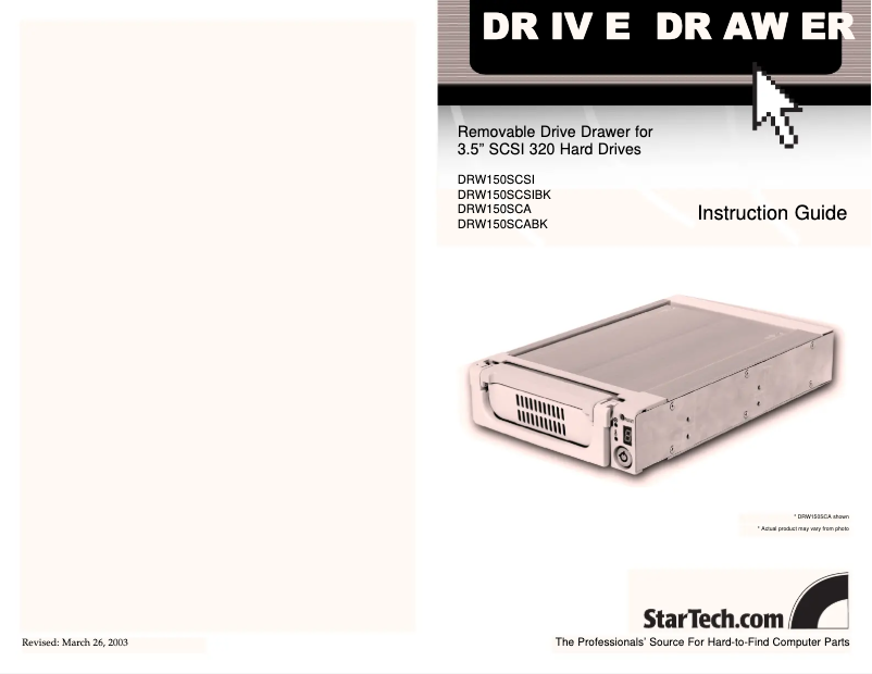 Image de la première page du manuel de l'appareil DRW150SCSIBK