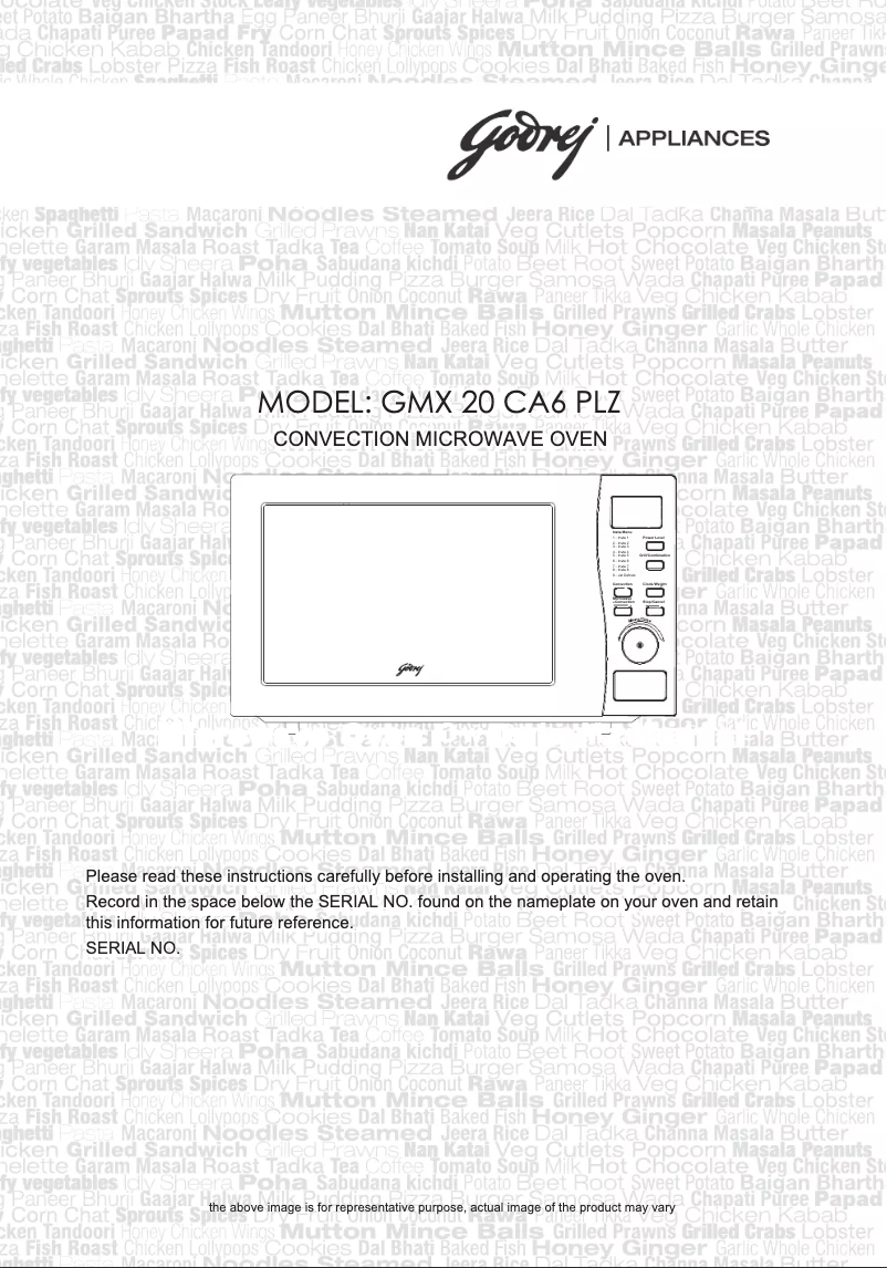 Page n°1 - Manuel utilisateur Godrej GMX 20CA6 PLZ