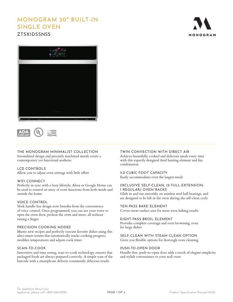 Image de la première page du manuel de l'appareil ZTSX1DSSNSS