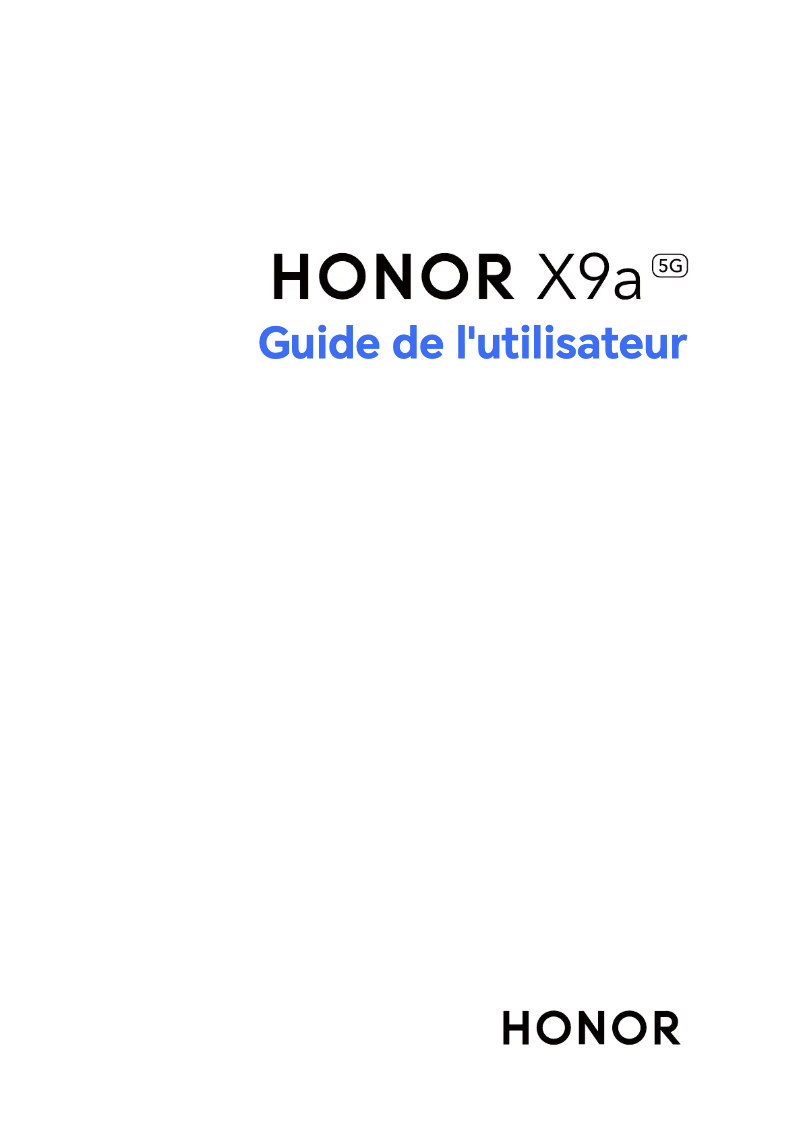 Image de la première page du manuel de l'appareil X9a 5G