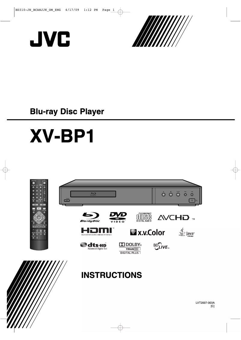 Página 1 del manual Manual de usuario LG XV-BP1C