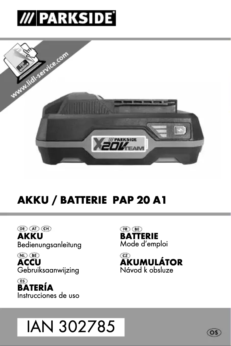 Page n°1 - Manuel utilisateur Parkside PAP 20 A1