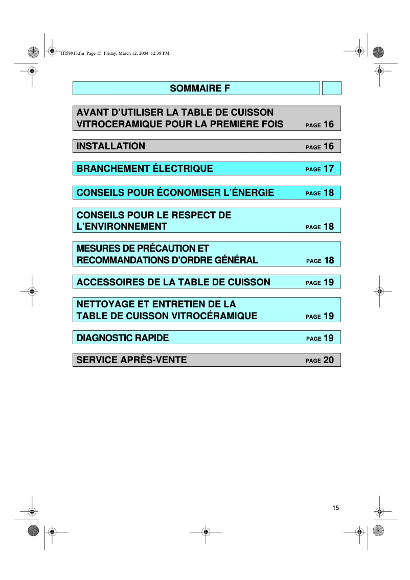 First page image of the manual for EKVH 3460-1 WS