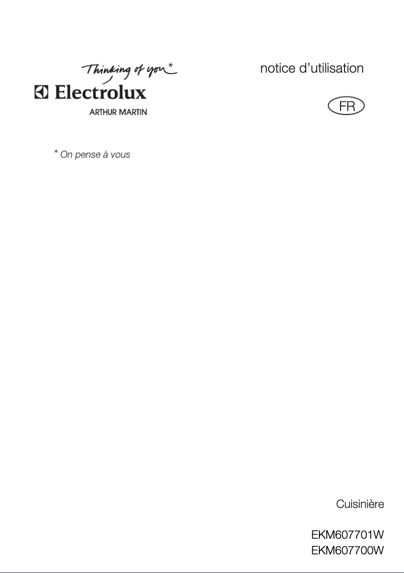 Page n°1 - Manuel utilisateur Arthur Martin-Electrolux EKM607700W