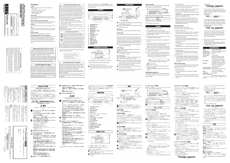 Page 1 de la notice Manuel utilisateur Korg Pitchblack Portable
