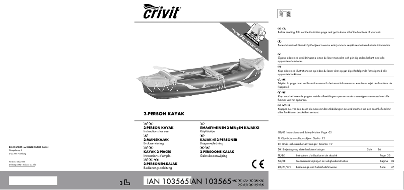 Page n°1 - Manuel utilisateur Crivit Inshore 335 lV