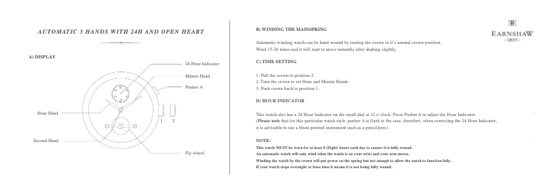 Page n°1 - Manuel utilisateur Earnshaw Grand Legacy ES-8088-04