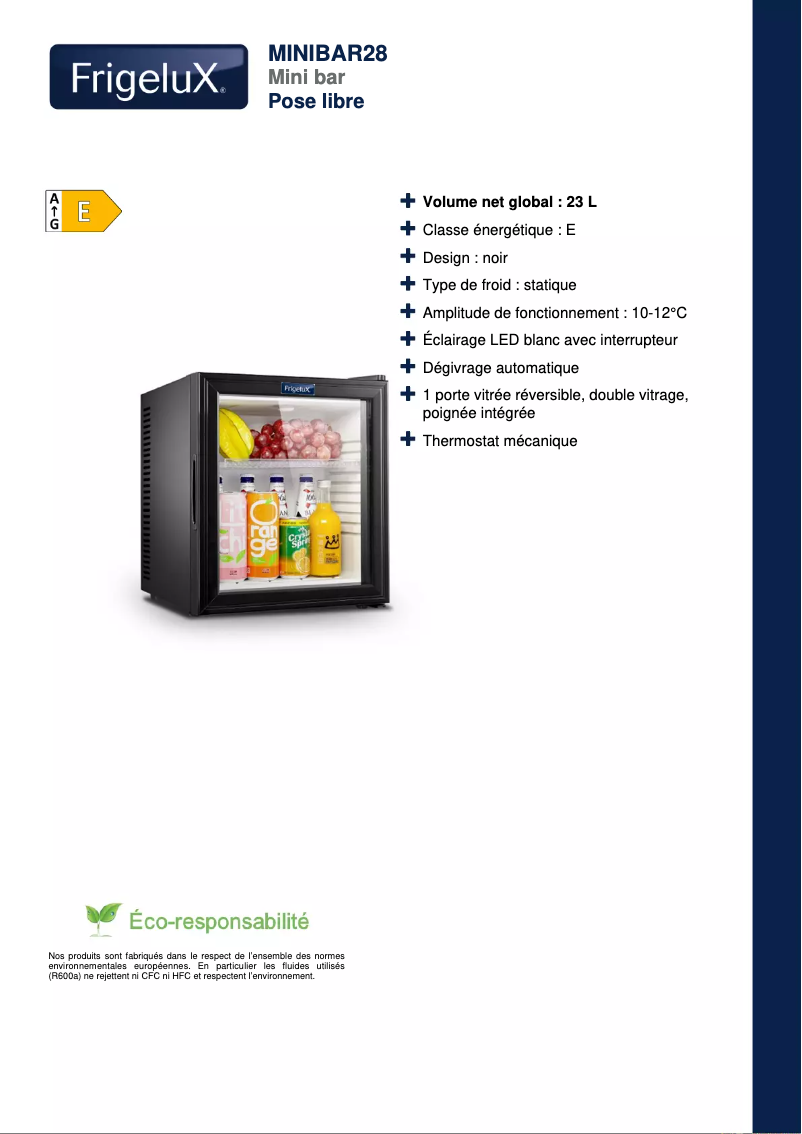 Image de la première page du manuel de l'appareil MINIBAR28