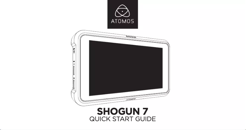 Page n°1 - Guide de démarrage rapide Atomos Shogun 7