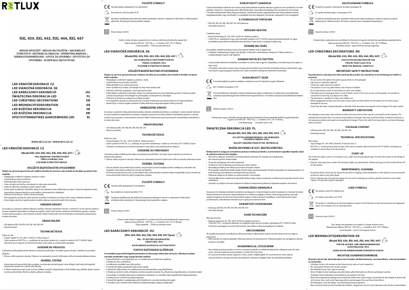 Image de la première page du manuel de l'appareil RXL 443