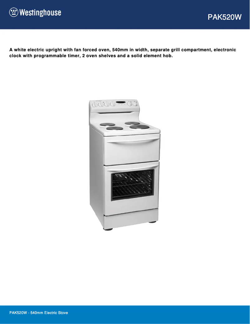 Image de la première page du manuel de l'appareil PAK520W