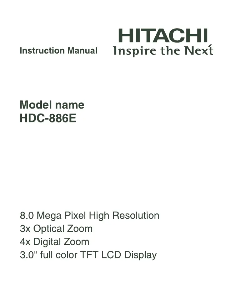Page n°1 - Manuel utilisateur Hitachi HDC-886E