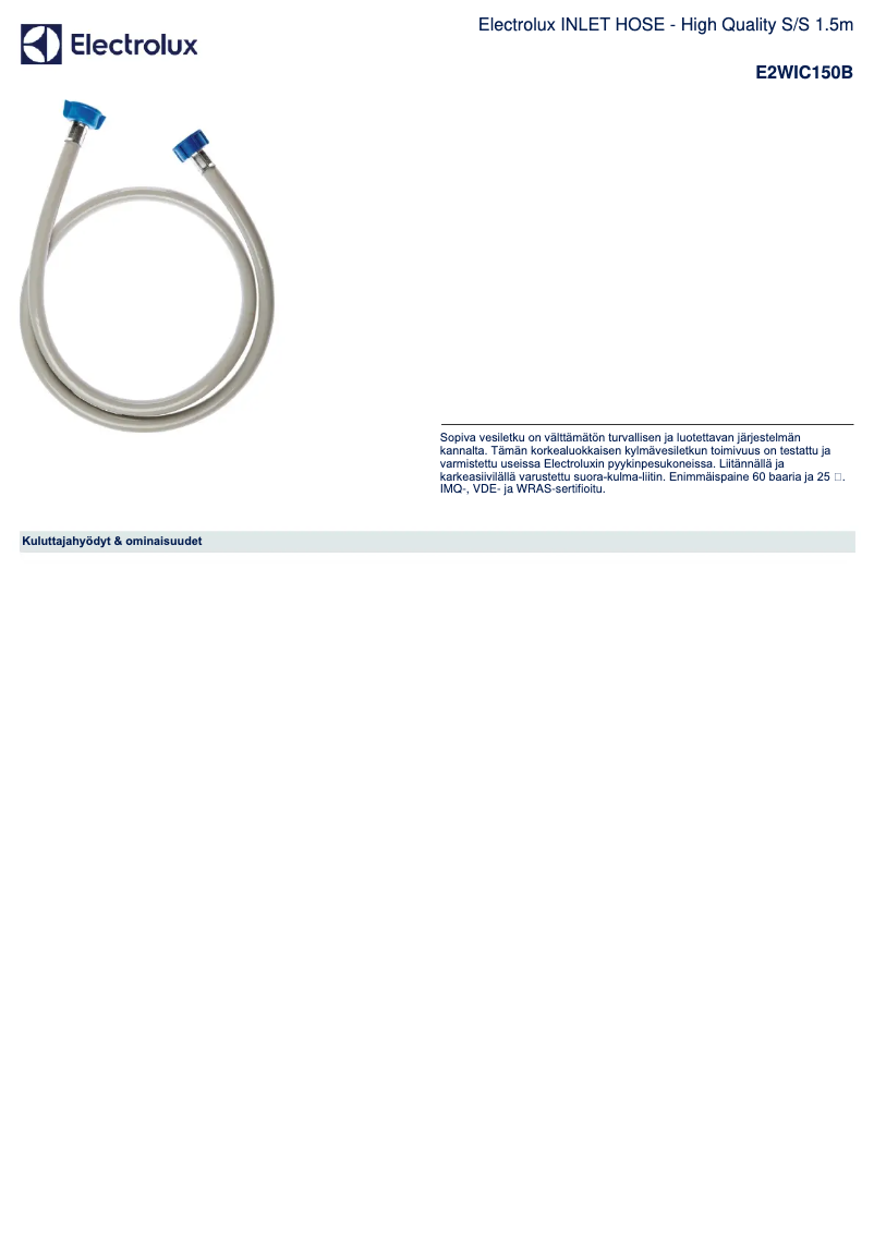 Image de la première page du manuel de l'appareil E2WIC150B