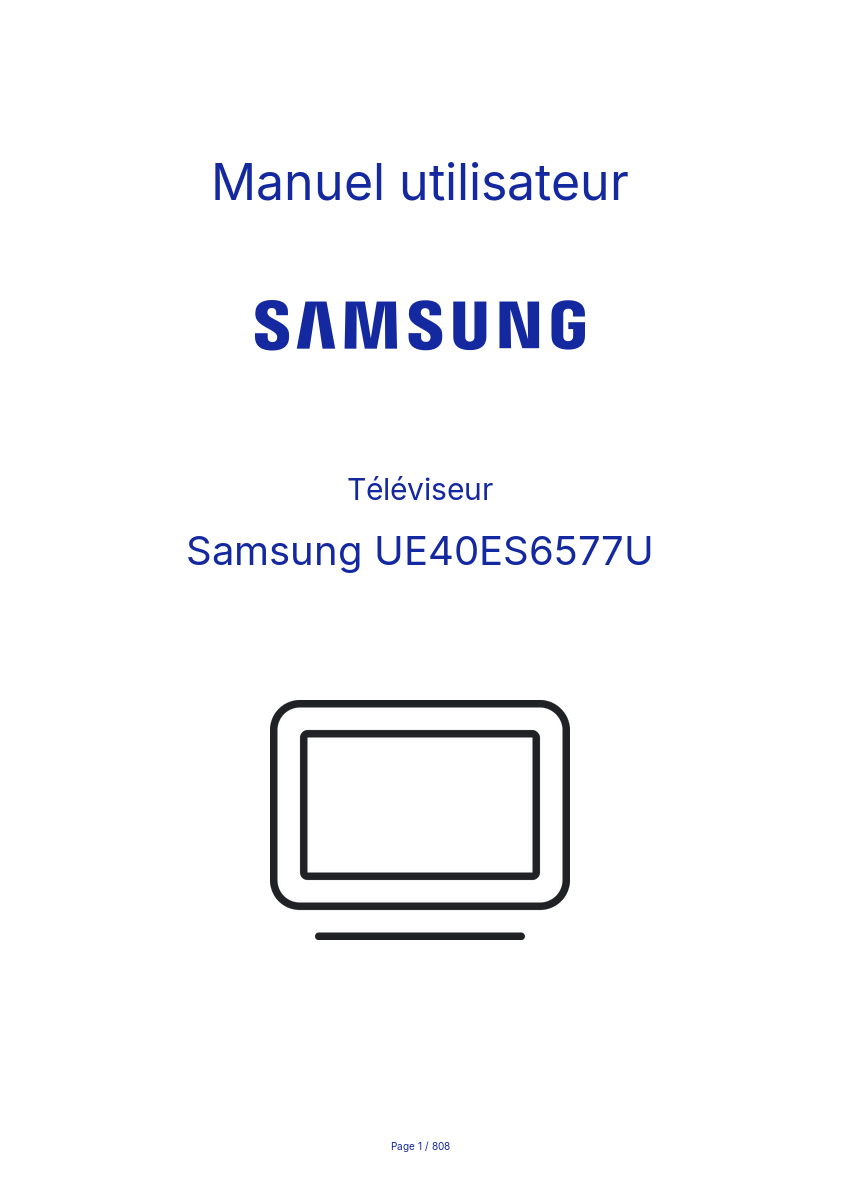 Page n°1 - Manuel utilisateur Samsung UE40ES6577U
