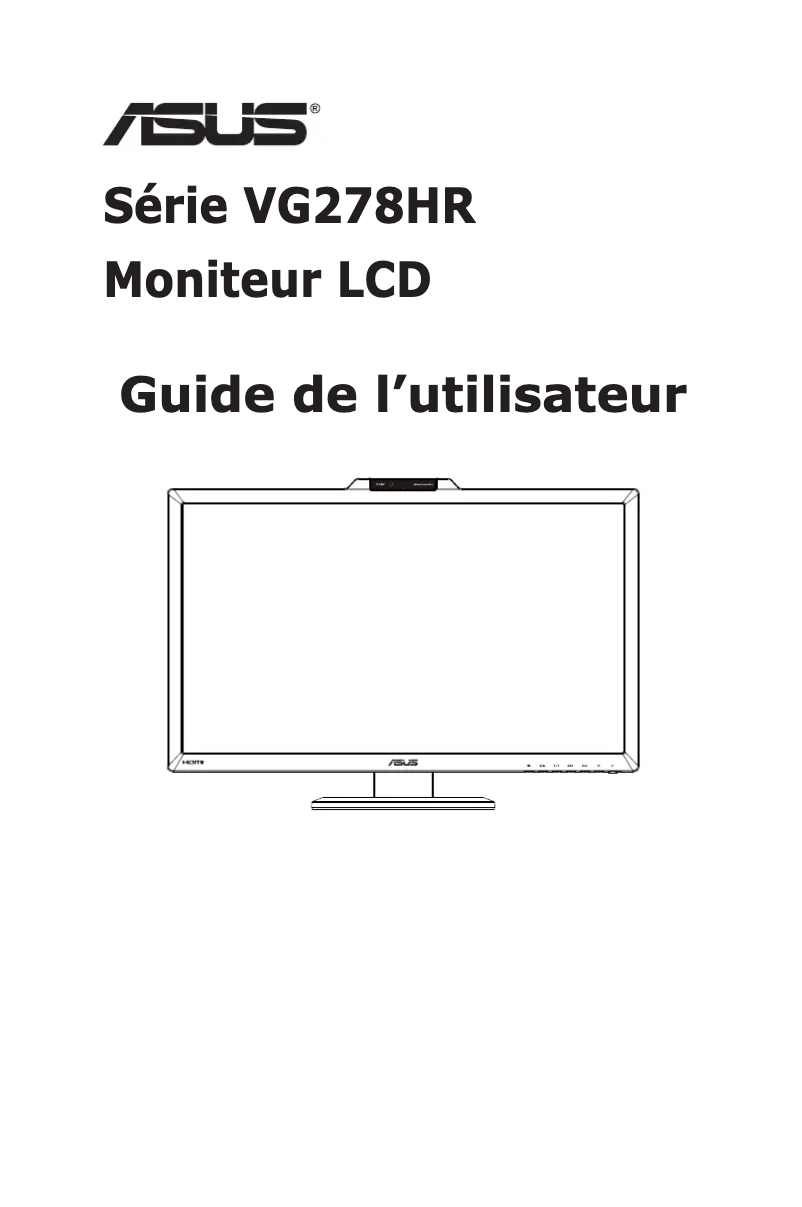 Page n°1 - Manuel utilisateur Asus VG278HR