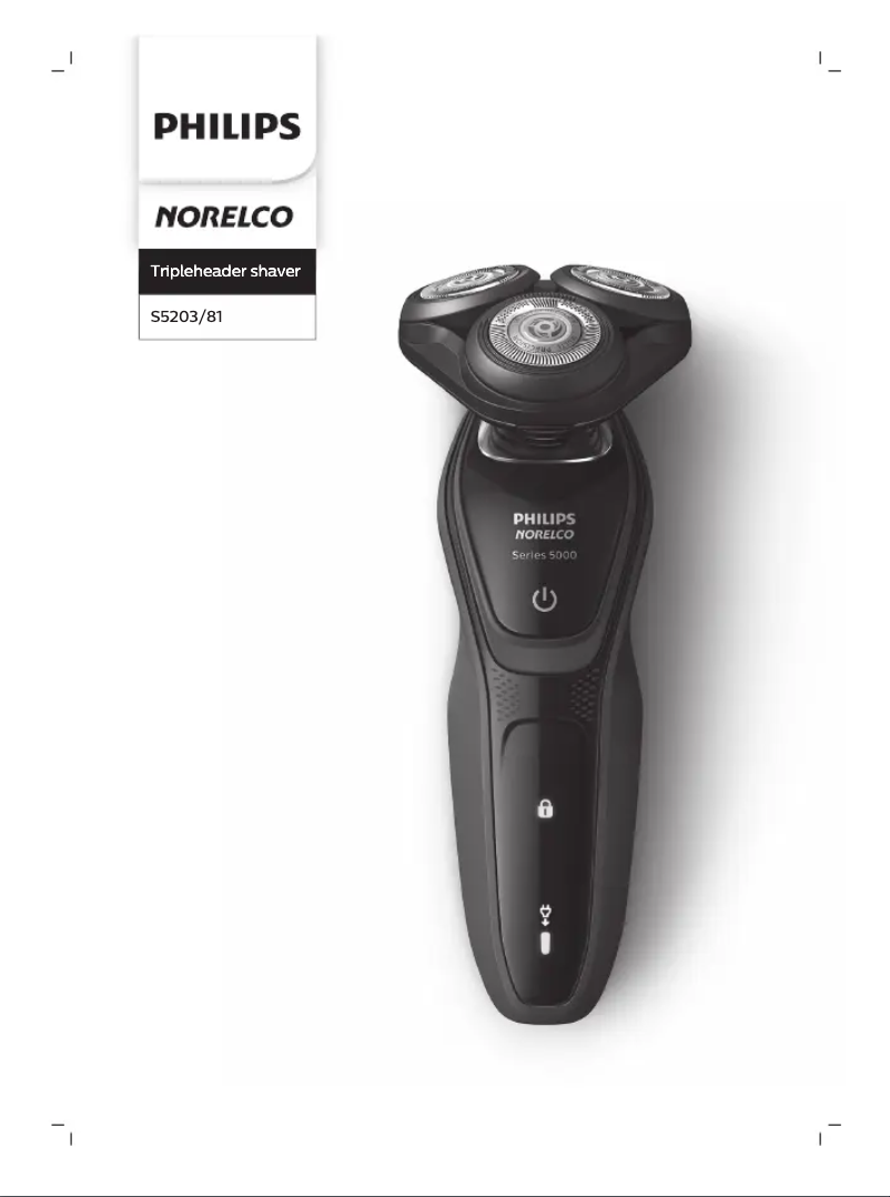 Image de la première page du manuel de l'appareil Norelco S5203