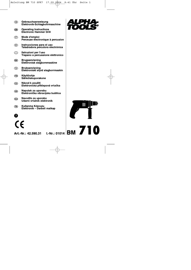 Imagen de la primera página del manual del dispositivo BM 710