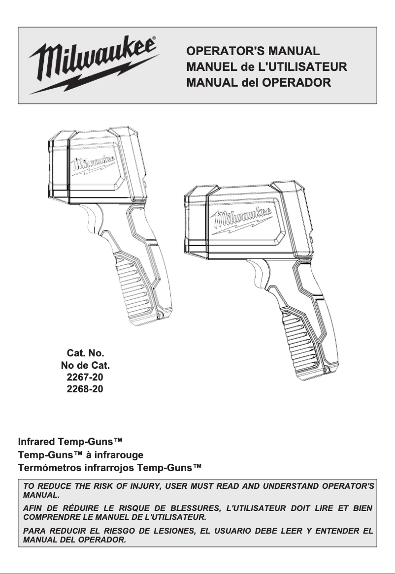 Image de la première page du manuel de l'appareil Infrared Temp-Gun 2268-20NST