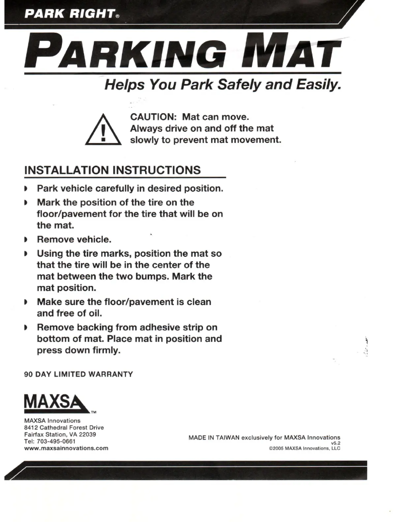 Página 1 del manual Manual de usuario Maxsa Park Right