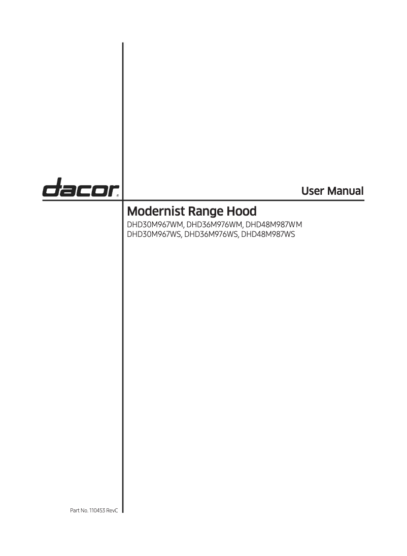 Page n°1 - Manuel utilisateur Dacor Modernist DHD36M987WS