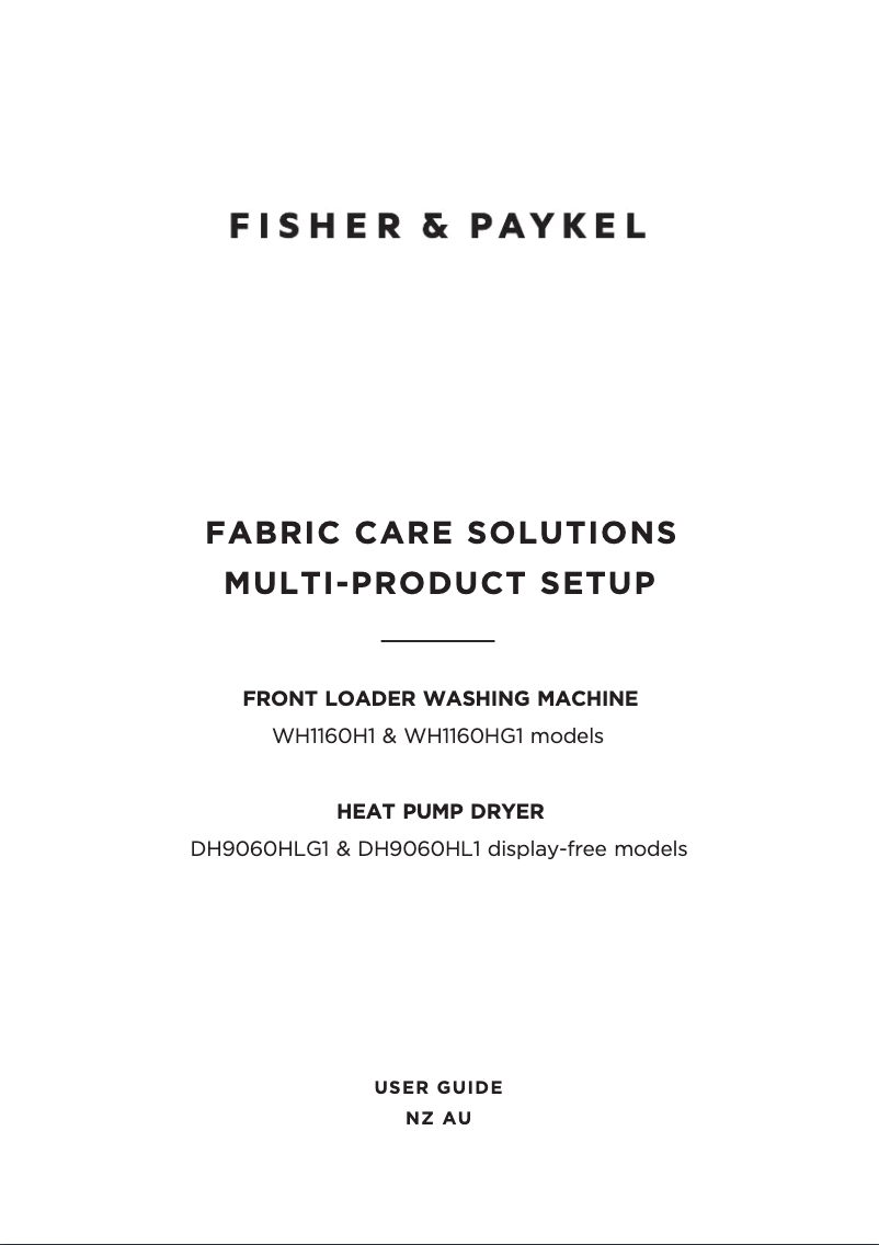 Page 1 de la notice Manuel utilisateur Fisher & Paykel DH9060HLG1