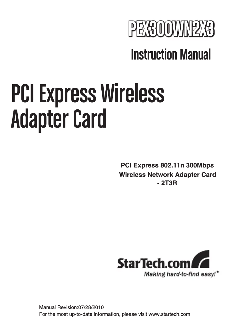 Page n°1 - Manuel utilisateur StarTech.com PEX300WN2X3