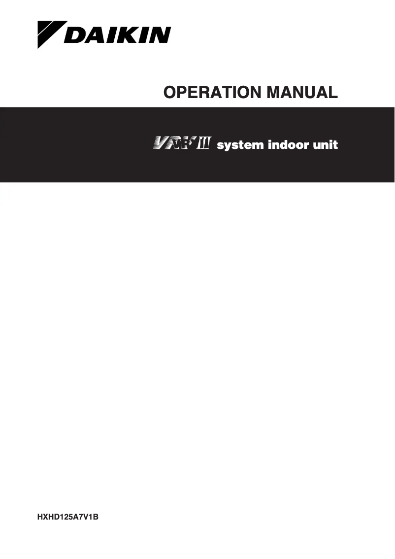 Página 1 del manual Manual de usuario Daikin VRVIII