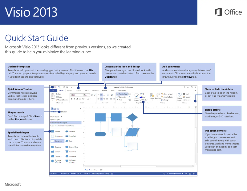 Page n°1 - Manuel utilisateur Microsoft Visio 2013