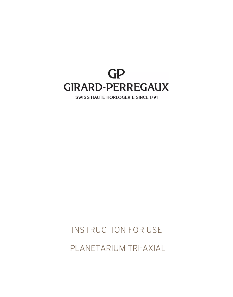 Page 1 de la notice Manuel utilisateur Girard-Perregaux Bridges 99290-52-151-BA6A