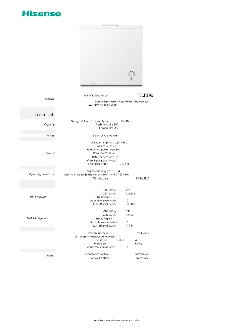 Image de la première page du manuel de l'appareil HRCF199