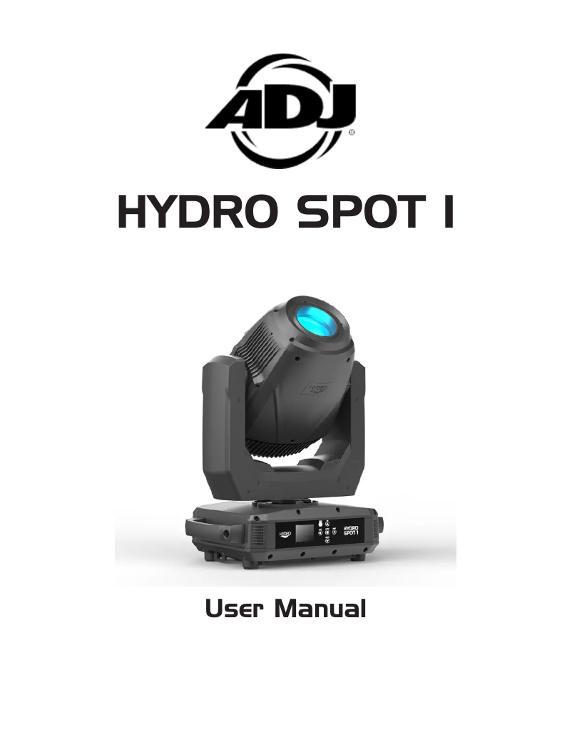 Page 1 de la notice Manuel utilisateur Adj Hydro Spot 1