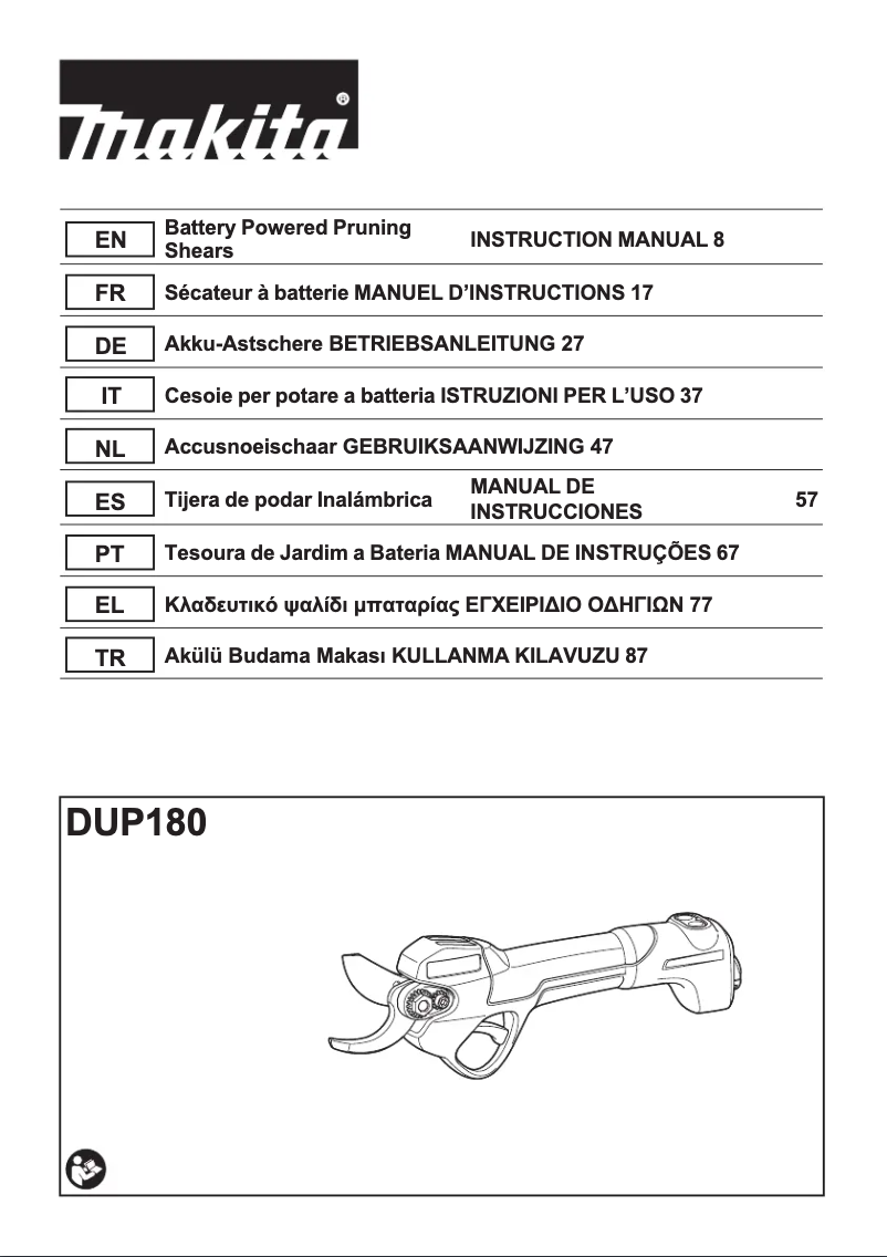 Image de la première page du manuel de l'appareil DUP180