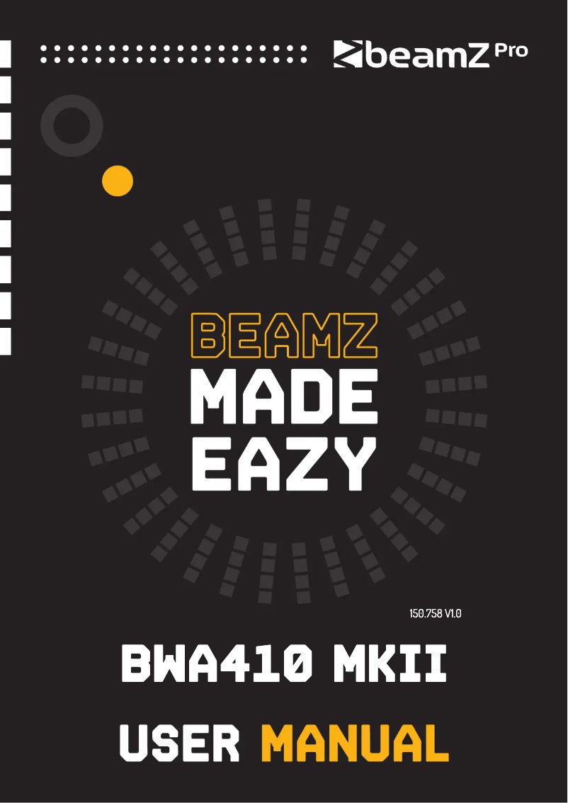 Page n°1 - Manuel utilisateur BeamZ BWA410