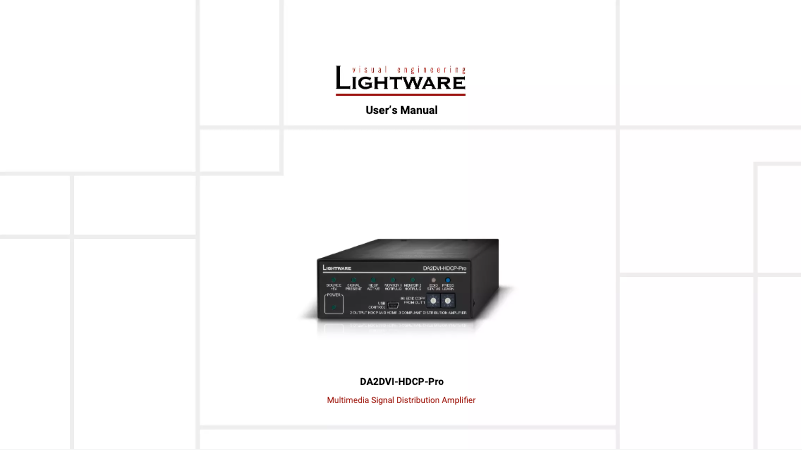 Image de la première page du manuel de l'appareil DA2DVI-HDCP-Pro