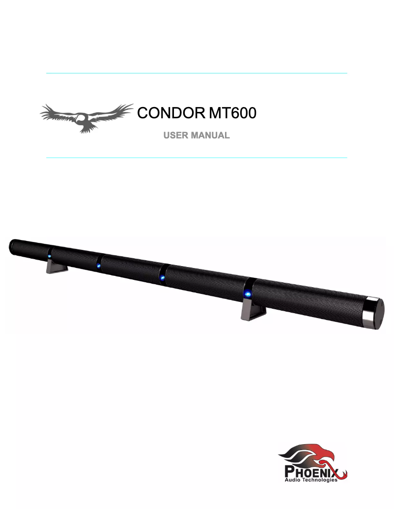 Page 1 de la notice Manuel utilisateur Phoenix Audio Condor MT600