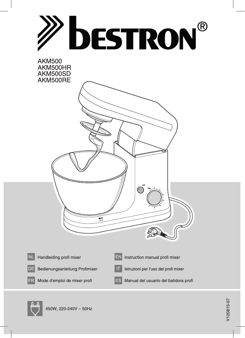 Page n°1 - Manuel utilisateur Bestron AKM500RE