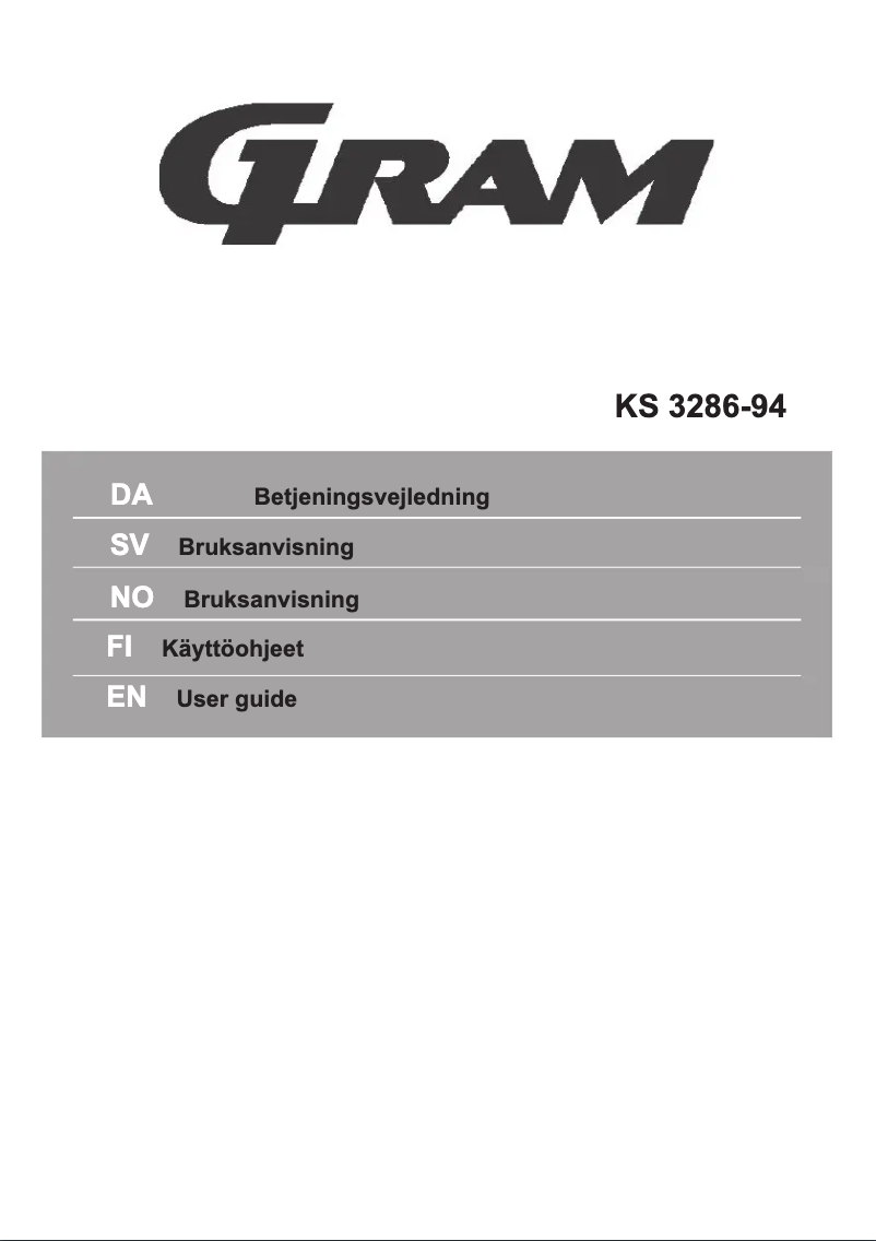 Page 1 de la notice Manuel utilisateur Gram KS 3286-94