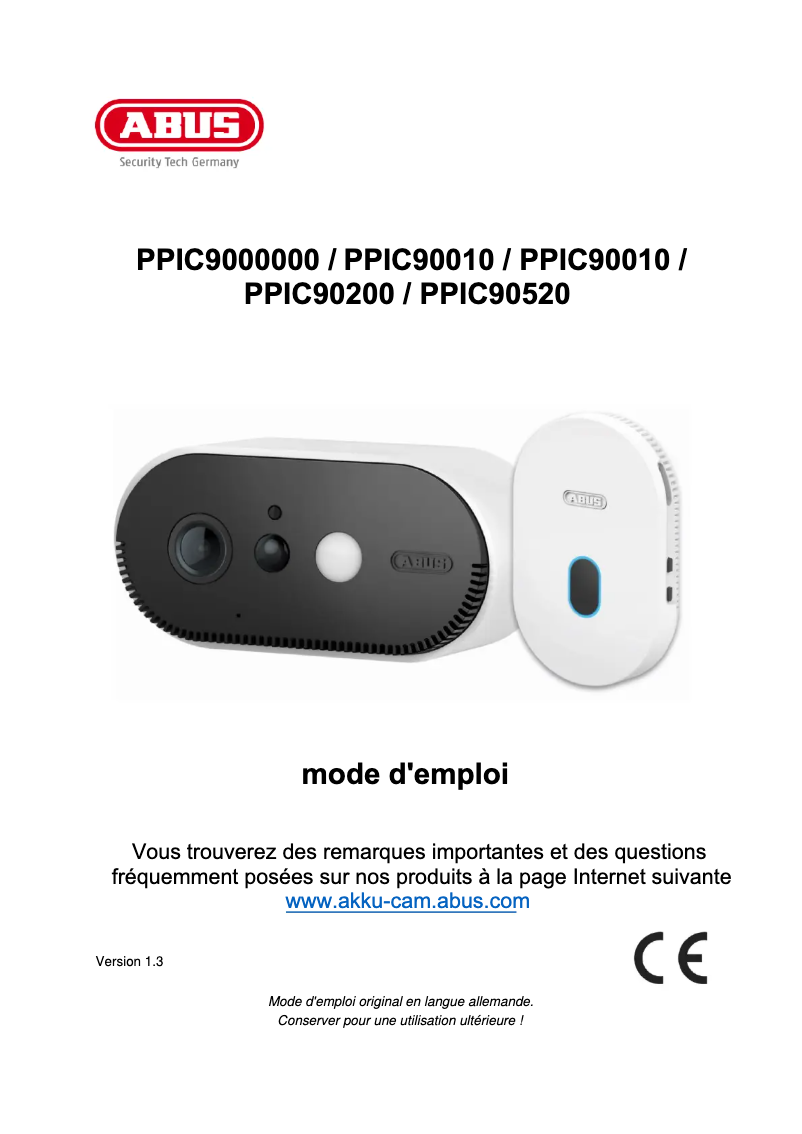Image de la première page du manuel de l'appareil PPIC90000