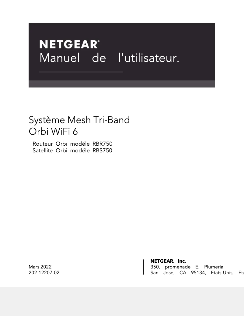 Page 1 de la notice Manuel utilisateur Netgear Orbi AX4200
