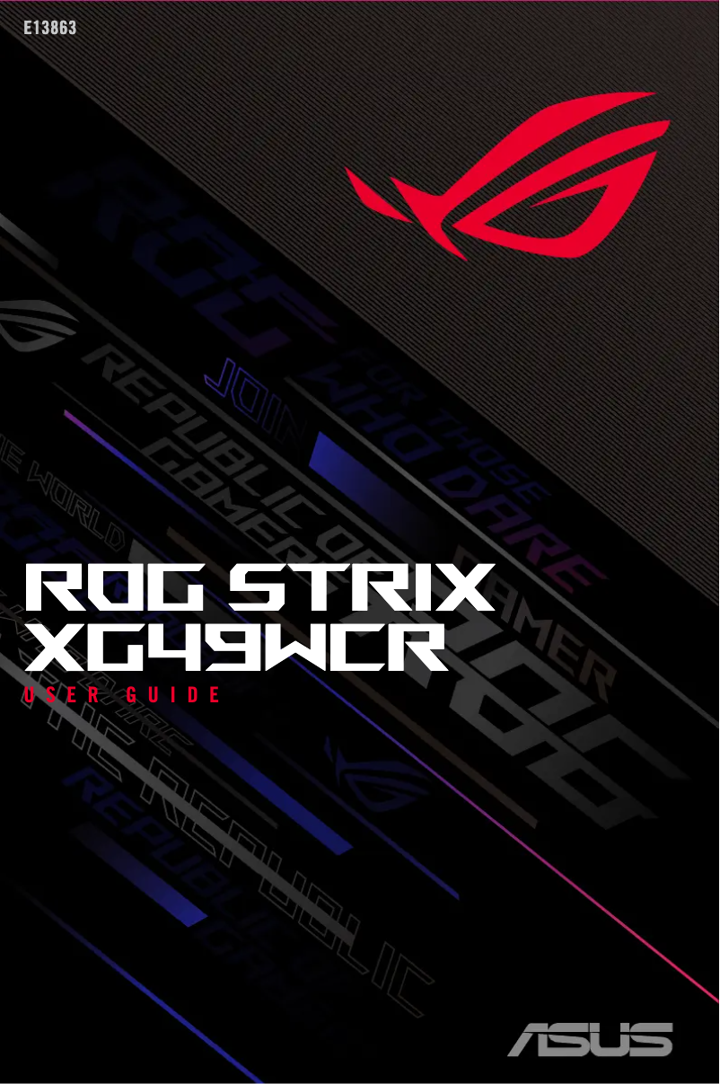 Image de la première page du manuel de l'appareil ROG Strix XG49WCR