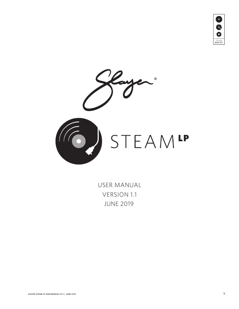 Page n°1 - Manuel utilisateur Slayer Steam LP